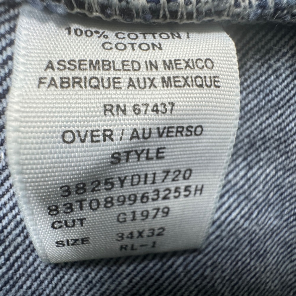 Polo Jeans Co Ralph Lauren Straight Leg Jeans Mens 34x32 Indigo Contrast Stitch - Picture 4 of 7